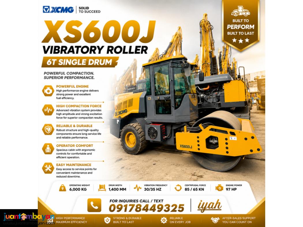 XCMG XS600J VIBRATORY ROLLER,, 6T SINGLE DRUM