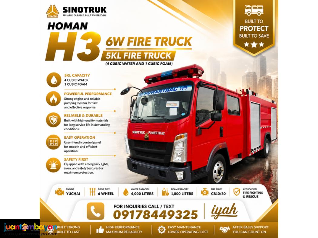 SINOTRUK  HOMAN 6W FIRE TRUCK, 5KL fire truck,,