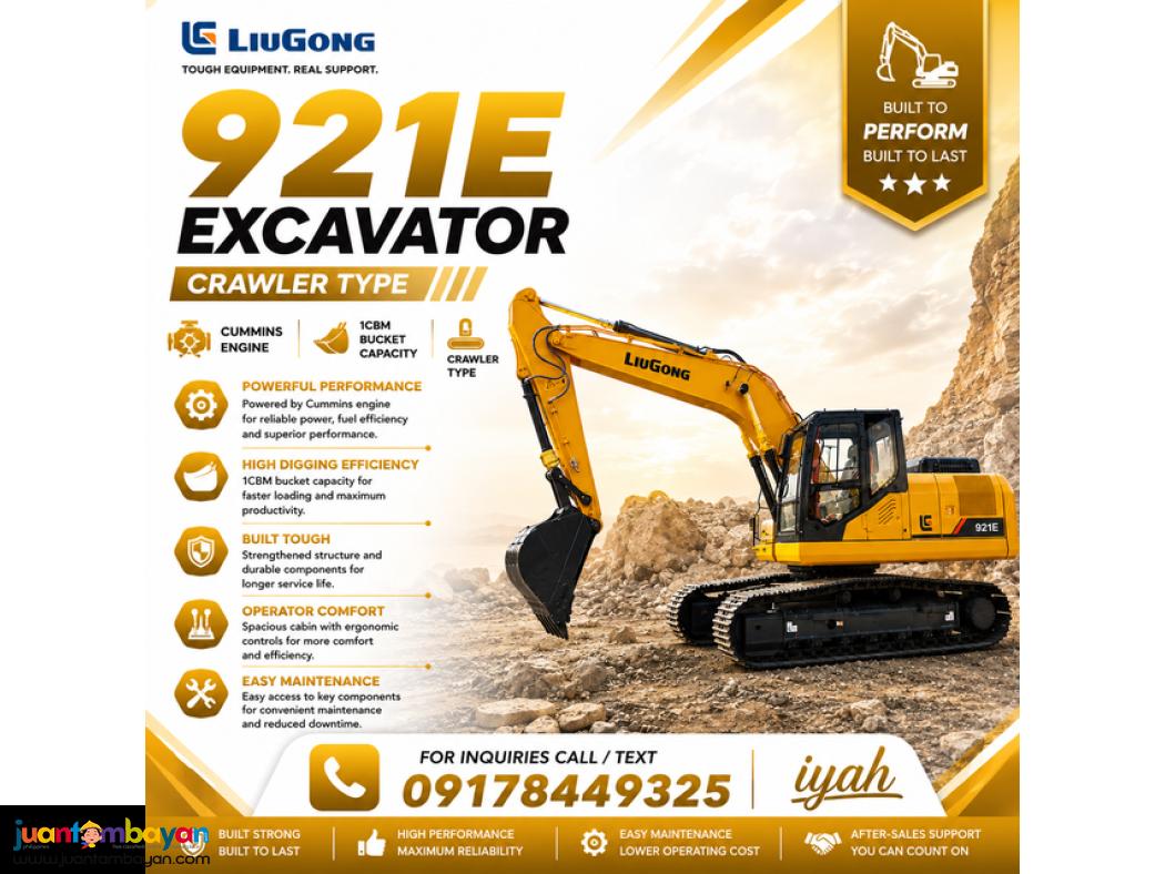 LIUGONG 921E EXCAVTOR CRAWLER TYPE CUMMINS ENGINE 1CBM