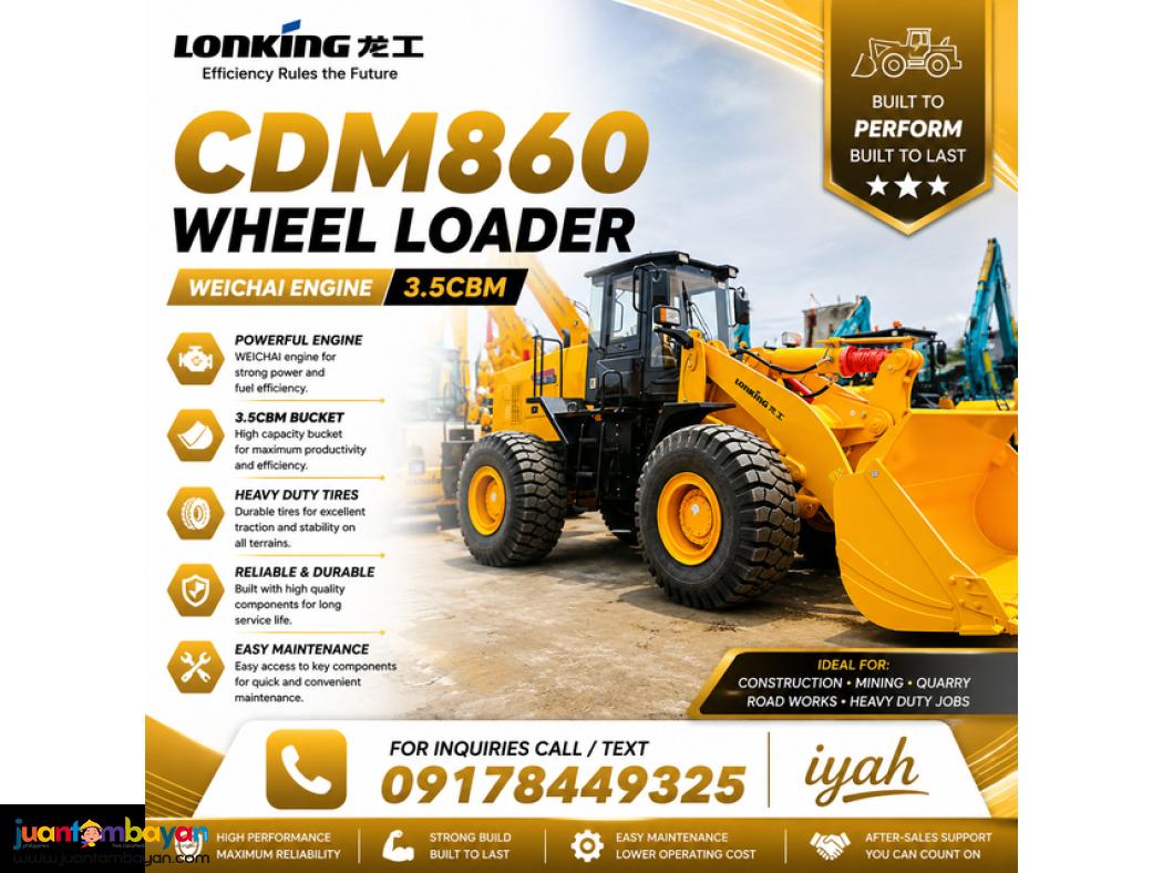 LONKING CDM860 WHEEL LOADER WEICHAI... 3.5CBM