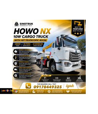 SINOTRUK HOWO NX 6X4 CARGO TRUCK WITH 10T TELESCOPIC BOOM