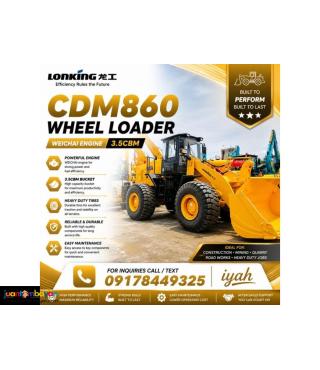 LONKING CDM860 WHEEL LOADER 3.5CBM JOYSTICK 