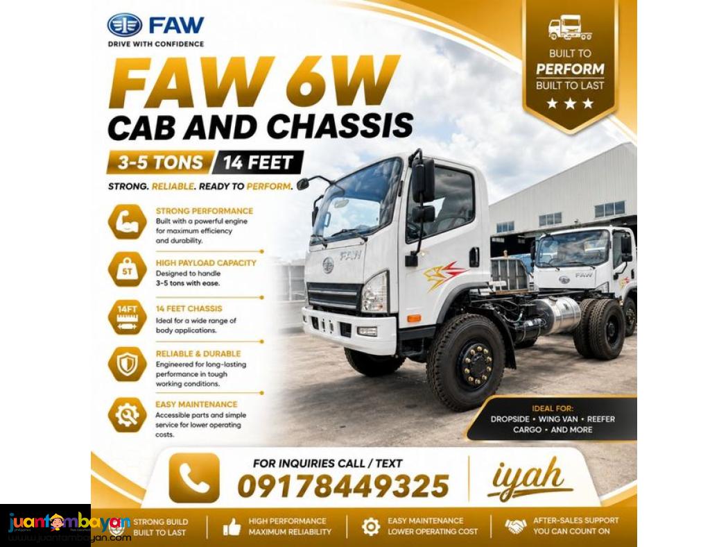 FAW 4X4 CAB AND CHASSIS 17FEET