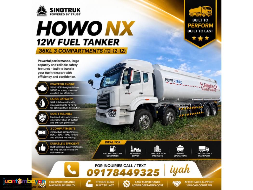 SINOTRUK HOWO NX 12W FUEL TANKER 36KL 3COMPARTMENTS