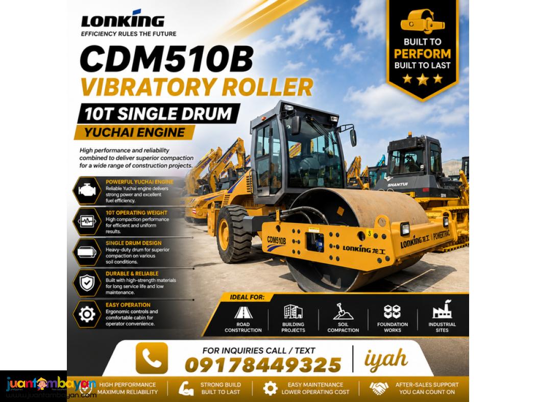 LONKING CDM510B VIBRATORY ROLLER YUCHAI...10T