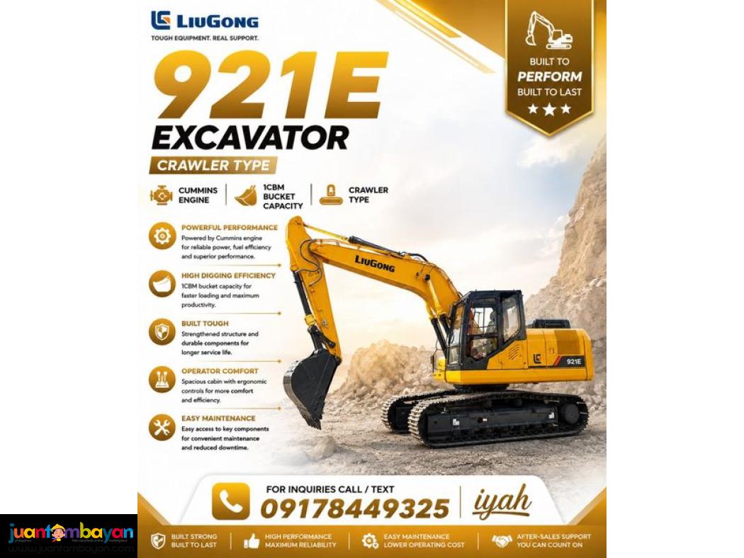 LIUGONG 921E EXCAVATOR 1CBM CUMMINS ENGINE