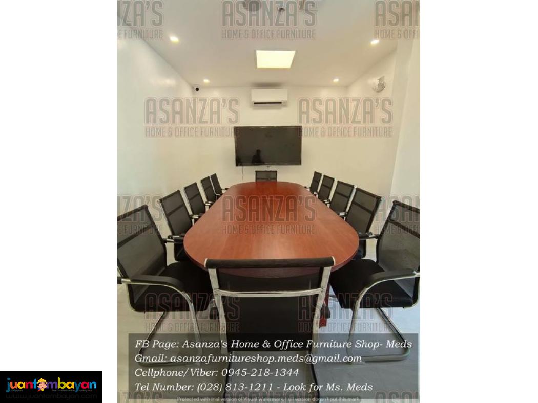 CUSTOMIZED 12-SEATER CONFERENCE TABLE & OFFICE CHAIRS 