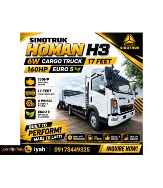 SINOTRUK HOMAN H3 6W CARGO TRUCK 17FEET 160HP EURO 5