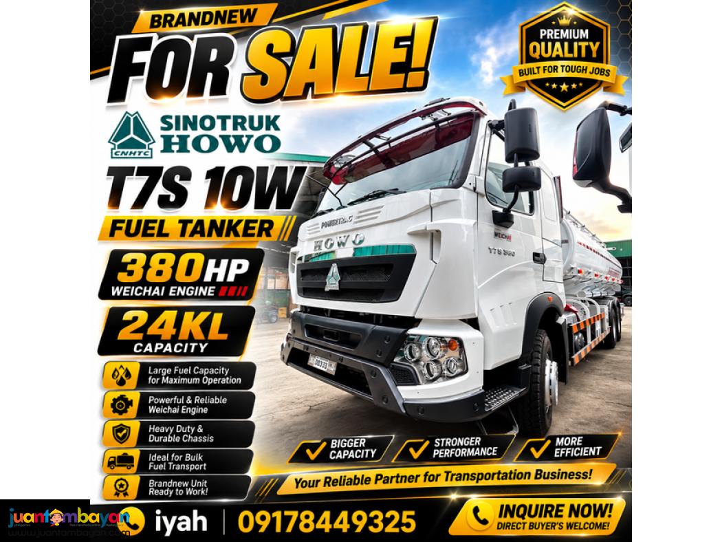 SINOTRUK HOWO T7S 10W FUEL TANKER 380HP WEICHAI ENGINE 24KL