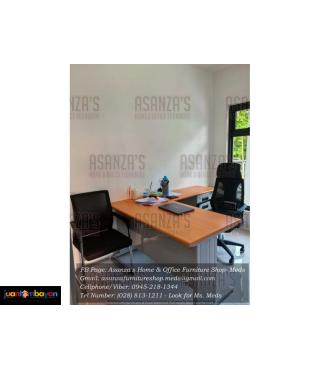 L-TYPE OFFICE TABLE & OFFICE CHAIRS 