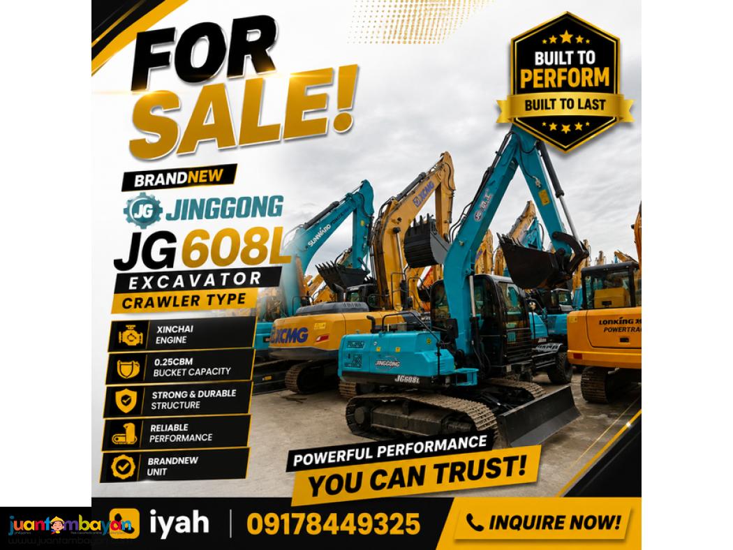 BRANDNEW JINGGONG JG608L EXCAVATOR CRAWLER TYPE XINCHAI ENGINE 0.25CBM