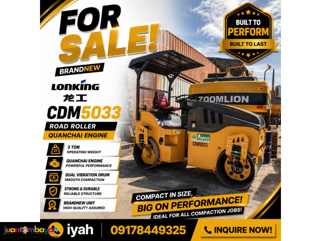 LONKING CDM5033 DOUBLE DRUM VIBRATORY ROLLER 3T
