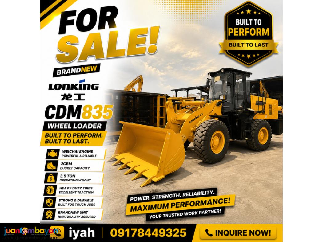 LONKING CDM835 WHEEL LOADER WEICHAI ENGINE 2CBM