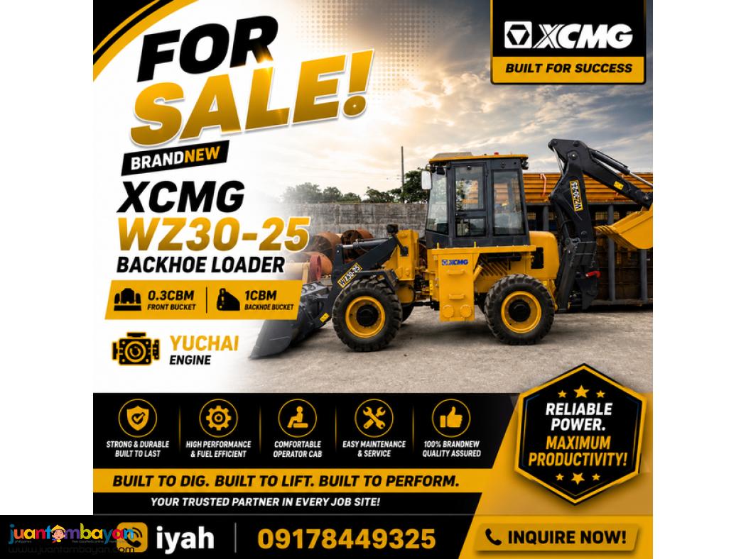 BRANDNEW XCMG WZ30-25 BACKHOE LOADER YUCHAI ENGINE 0.3/1CBM
