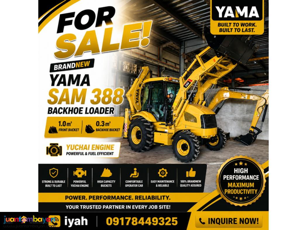 BRANDNEW YAMA SAM 388 BACKHOE LOADER YUCHAI ENGINE 1.0/0.3 m³