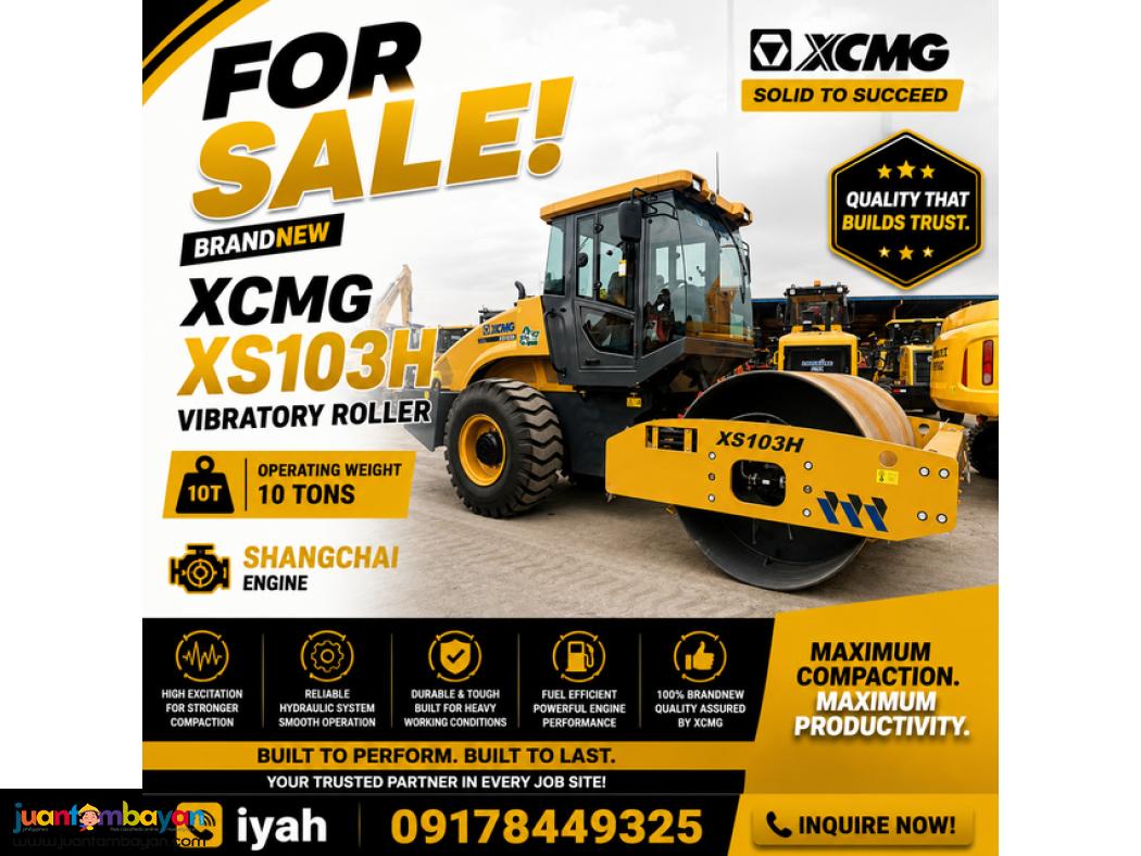 XCMG XS103H VIBRATORY ROLLER SHANGCHAI ENGINE 10T