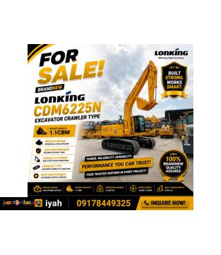 BRANDNEW LONKING CDM6225N EXCAVATOR CRAWLER TYPE WEICHAI ENGINE 1.1CBM
