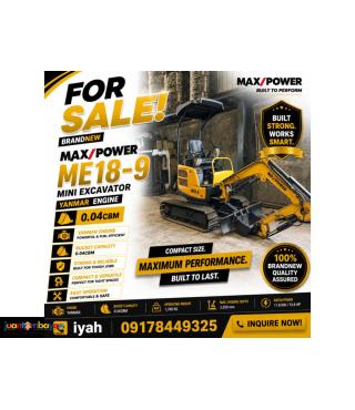 MAXPOWER ME18-9 MINI EXCAVATOR YANMAR ENGINE 0.04CBM