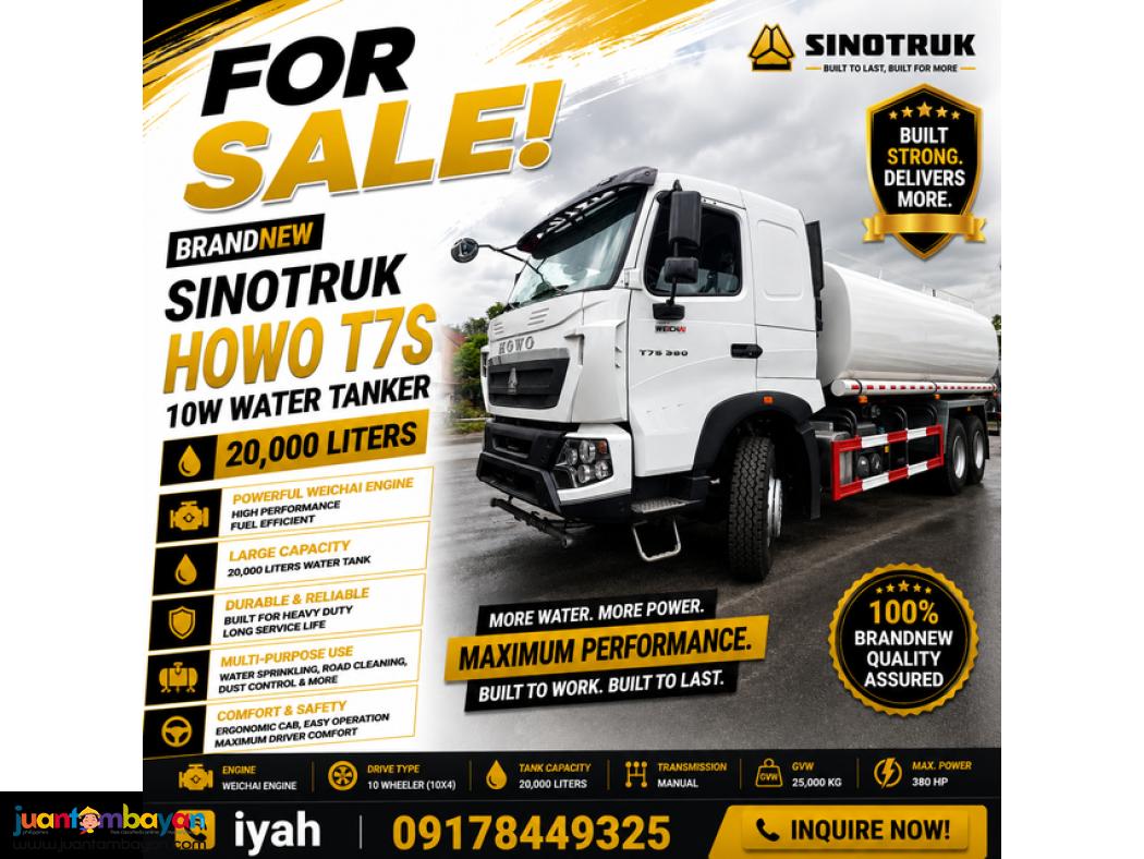 BRANDNEW SINOTRUK HOWO T7S 10W WATER TANKER WEICHAI... 20K LITERS