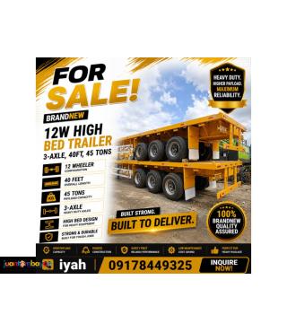 BRANDNEW 12W HIGH BED TRAILER 3-AXLE, 40FT, 45 TONS
