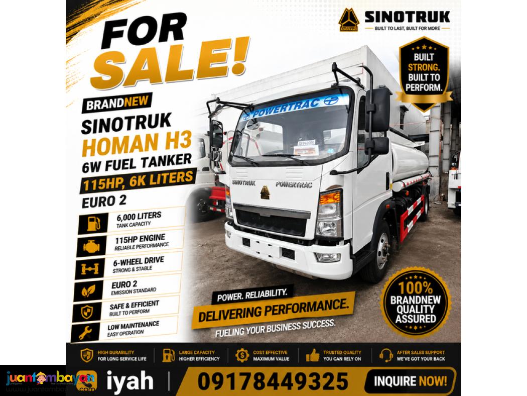SINOTRUK HOMAN H3 6W FUEL TANKER 115HP 6K LITERS EURO 2