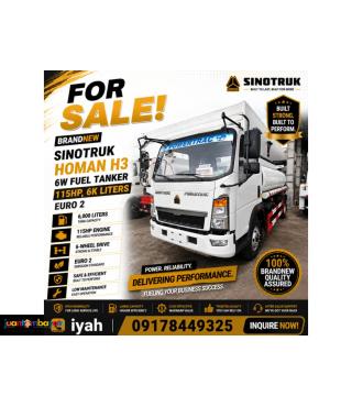SINOTRUK HOMAN H3 6W FUEL TANKER 115HP 6K LITERS EURO 2