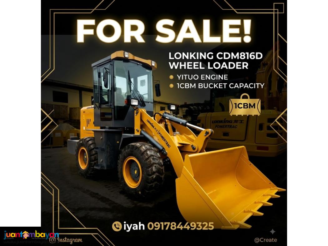 LONKING CDM816D WHEEL LOADER YITUO ENGINE 1CBM