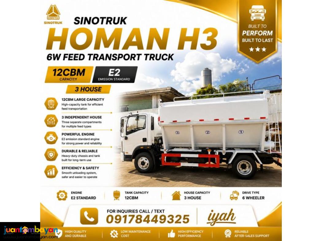 SINOTRUK HOMAN H3 4X2 FEED TRANSPORT 4CBM 115HP