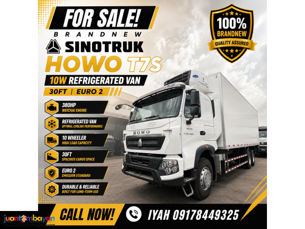BRANDNEW SINOTRUK HOWO T7S 10W REFRIGERATED VAN 380HP 30FT EURO 2
