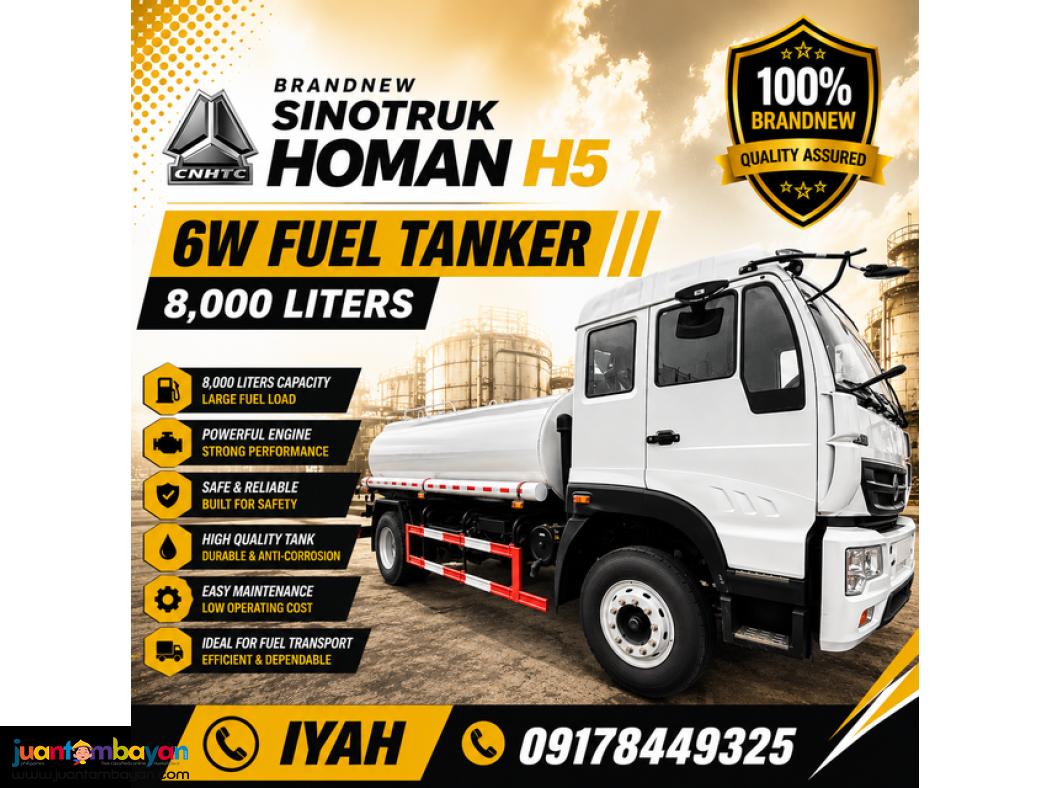 BRANDNEW SINOTRUK HOMAN H5 6W FUEL TANKER 8K LITERS