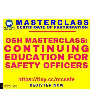 OSH Masterclass for Safety Officers Continuing Education SO3 SO2