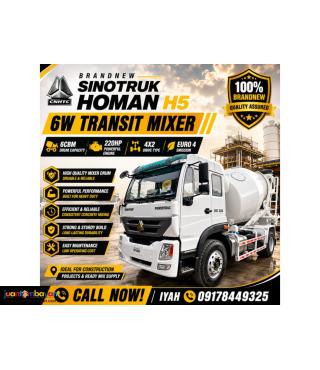 SINOTRUK HOMAN H5 6W TRANSIT MIXER LITERS 220HP 4X2 6CBM EURO 4
