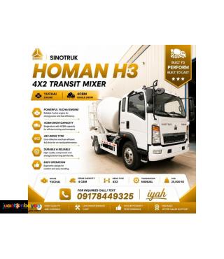 SINOTRUK HOMAN H3 TRANSIT MIXER 4M³