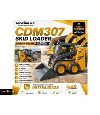 LONKING CDM307 SKID/STEER LOADER 0.43M³ KUBOTA ENGINE 