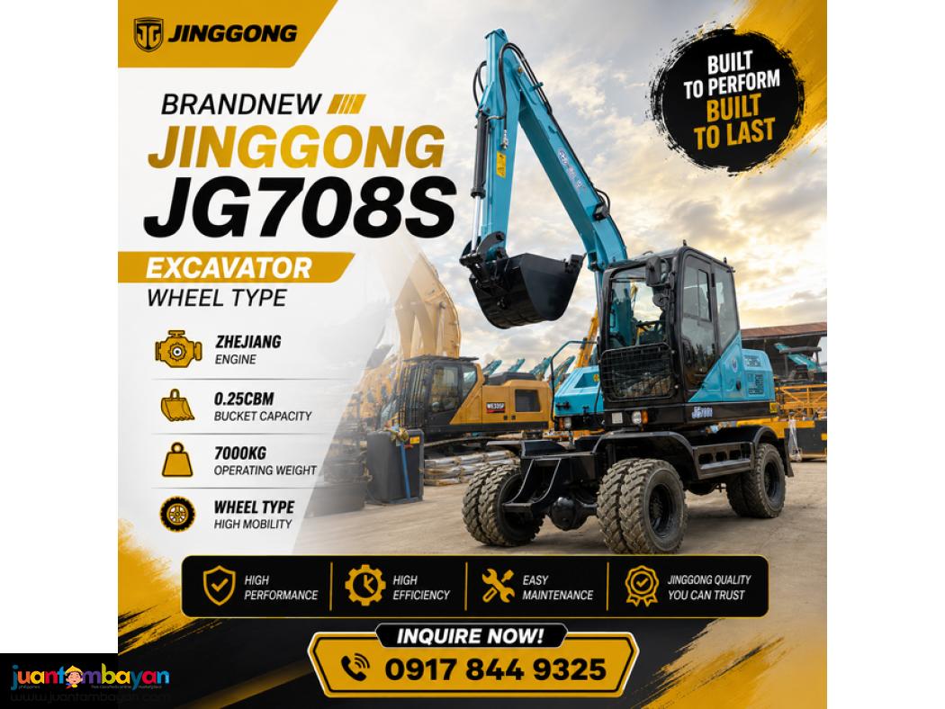 BRANDNEW JINGGONG JG708S EXCAVATOR WHEEL TYPE ZHEJIANG ENGINE 0.25CBM