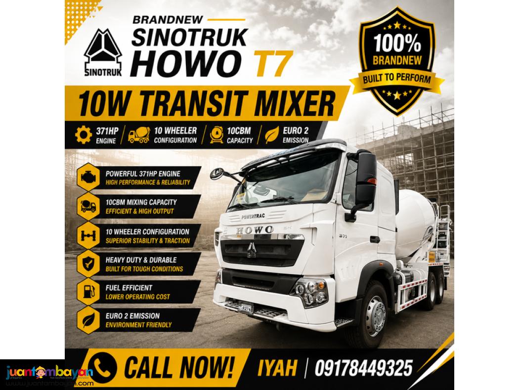 BRANDNEW SINOTRUK HOWO T7 10W TRANSIT MIXER 371HP EURO 2