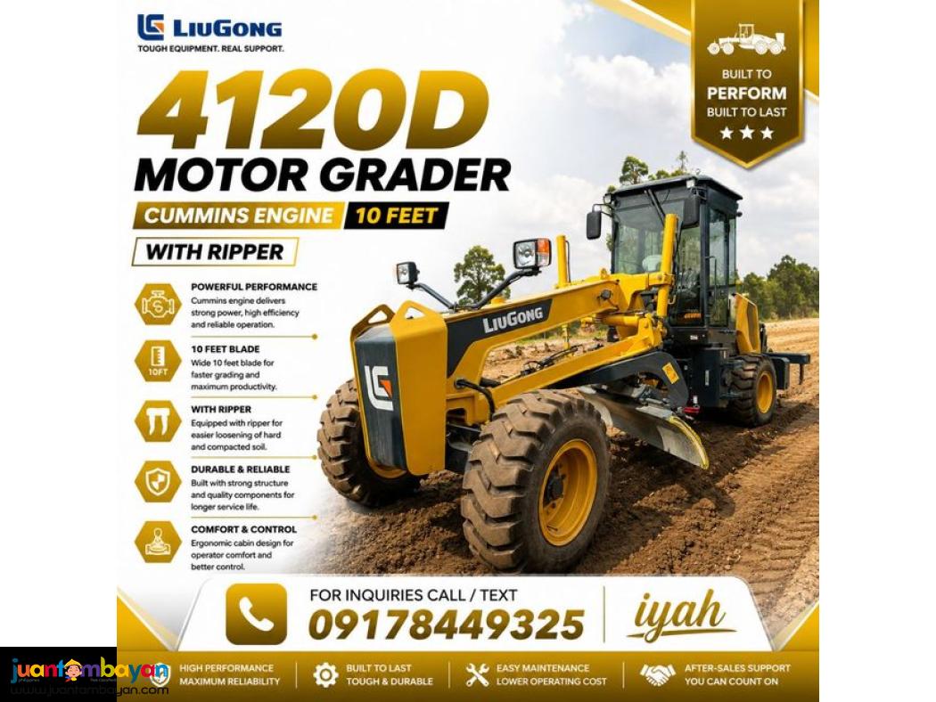 LIUGONG 4120D GRADER W/ RIPPER CUMMINS ENGINE 