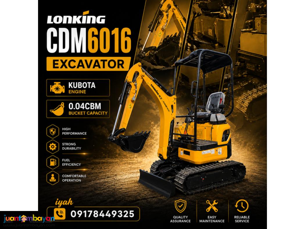 LONKING CDM6016 EXCAVATOR KUBOTA ENGINE 0.04CBM