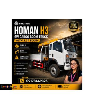 SINOTRUK HOMAN H3 6W CARGO BOOM TRUCK WITH 3.2T BOOM EURO 2