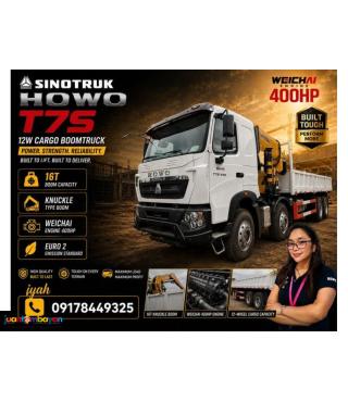 SINOTRUK HOWO T7S 12W CARGO BOOMTRUCK 400HP 16T-KNUCKLE TYPE E2