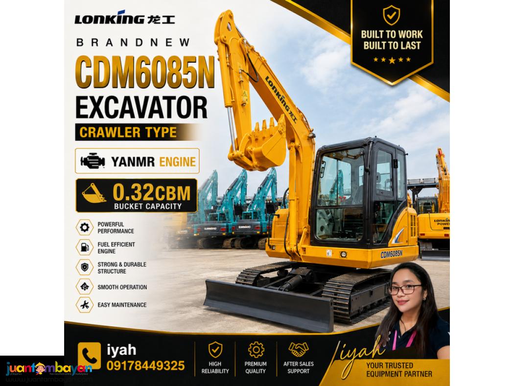 LONKING CDM 6085N EXCAVATOR CRAWLER TYPE YANMR ENGINE 0.32CBM