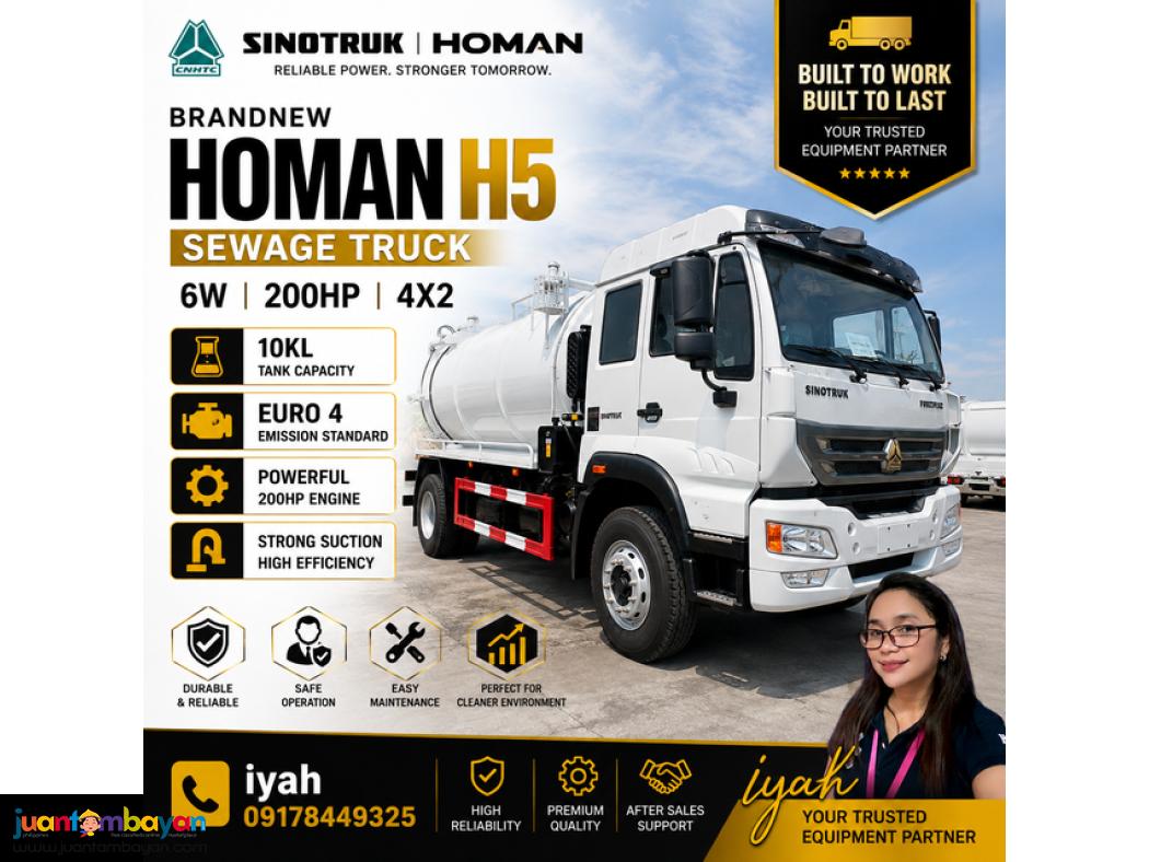 SINOTRUK HOMAN H5 6W SEWAGE TRUCK 200HP 4X2 10KL EUR0 4
