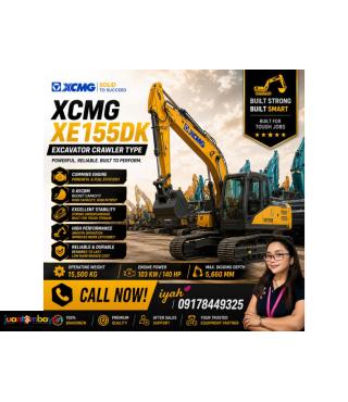 XCMG XE155DK EXCAVATOR CRAWLER TYPE CUMMINS ENGINE 0.65CBM