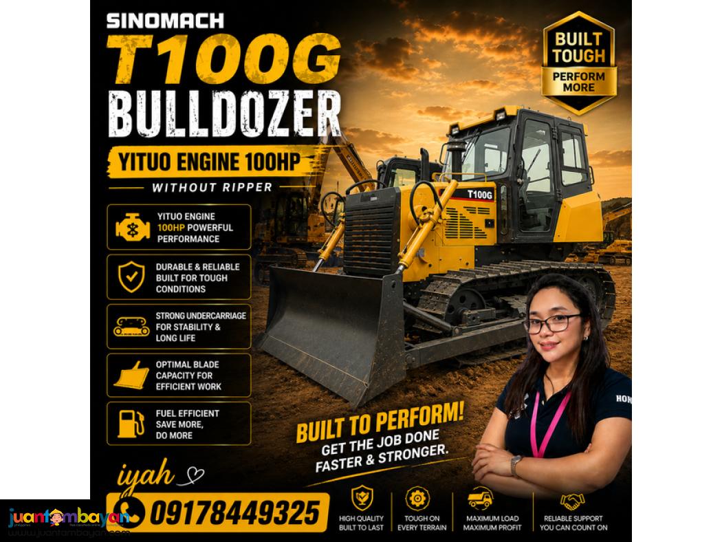 SINOMACH T100G BULLDOZER YITUO ENGINE100HP, WITHOUT RIPPER
