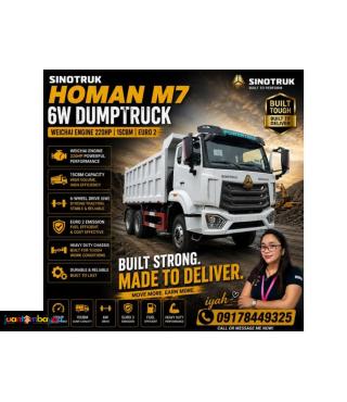 SINOTRUK HOMAN M7 6W DUMPTRUCK WEICHAI ENGINE 220HP 15CBM