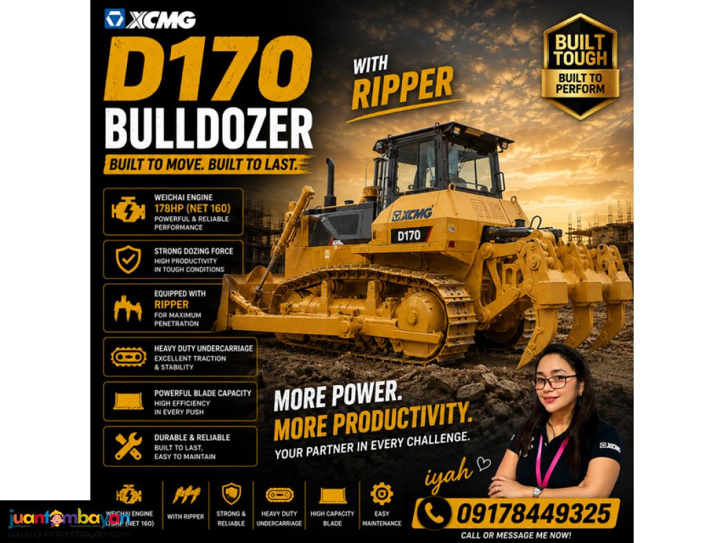 XCMG D170 BULLDOZER with Ripper, WEICHAI ENGINE 178HP(NET 160)