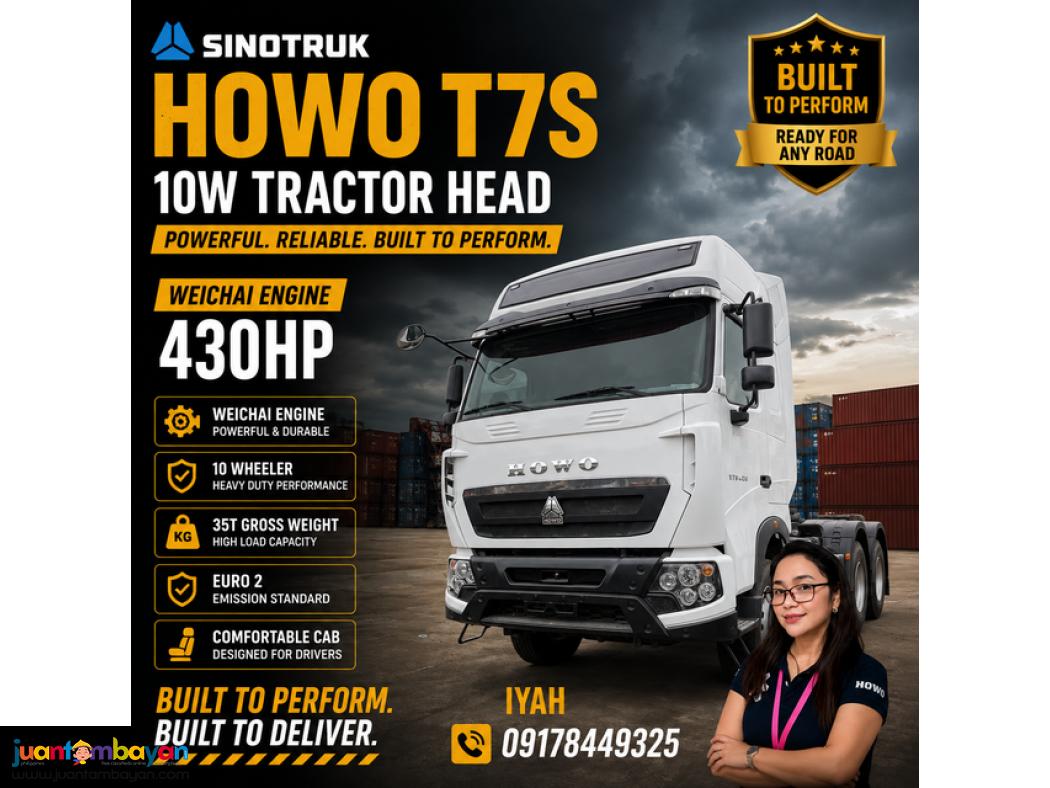 SINOTRUK HOWO T7S 10W TRACTOR HEAD WEICHAI ENGINE 430HP 35T EURO 2