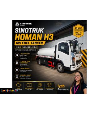 SINOTRUK HOMAN H3 6W FUEL TANKER, 4KL , with 2 digital fuel dispenser