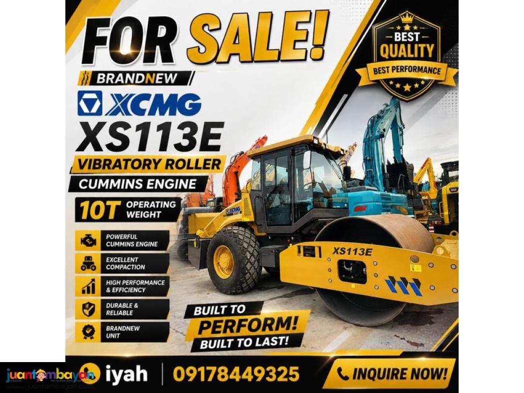 XCMG XS113 SINGLE DRUM ROAD ROLLER 10-TONS 