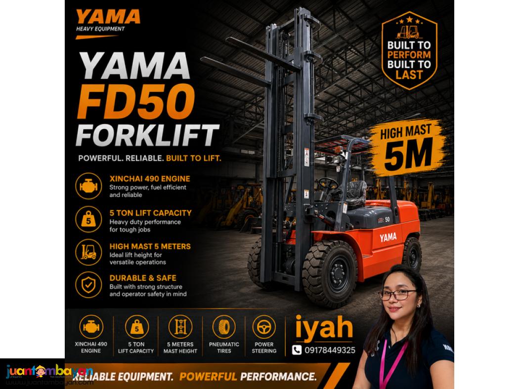 YAMA FD50 FORKLIFT XINCHAI 490 ENGINE 5T HIGH MAST 5 METERS